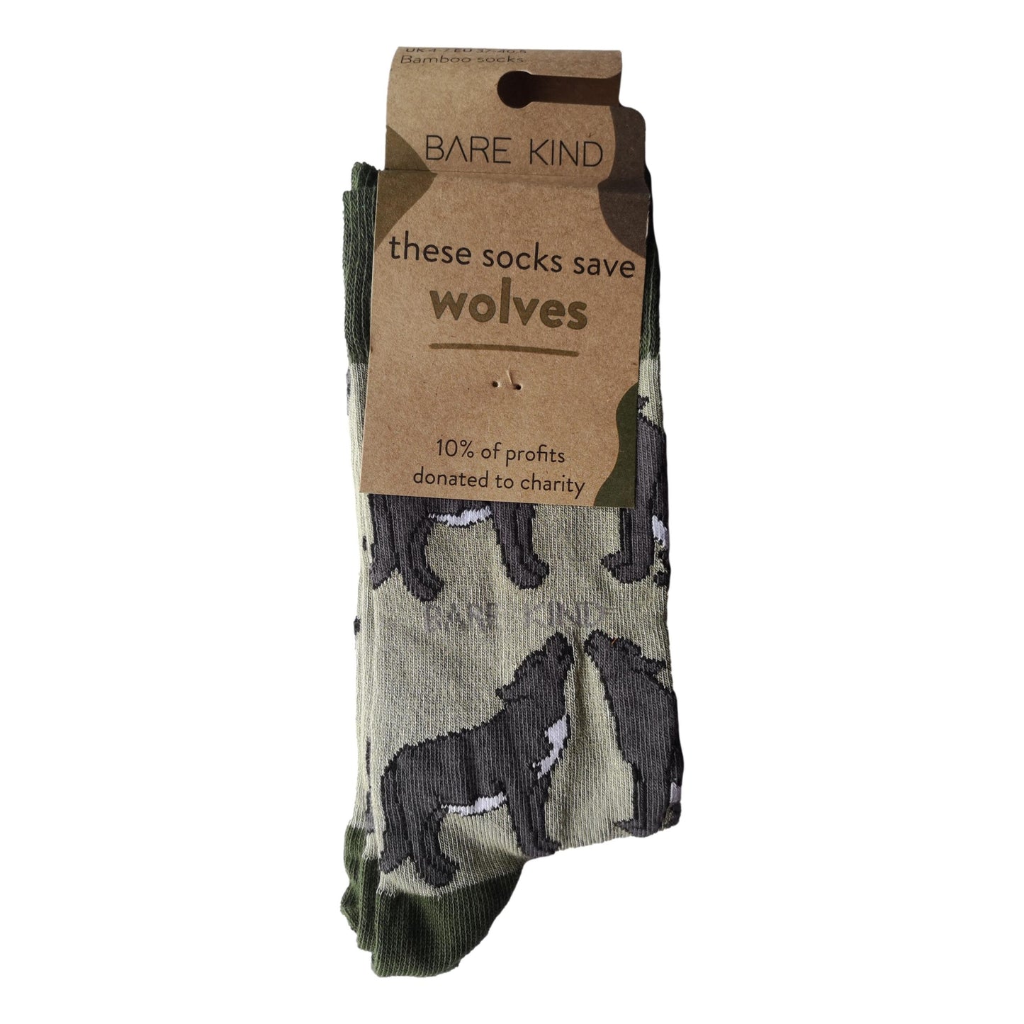 Save The Wolves Green Womens Novelty Ankle Socks Adult One Size image 1