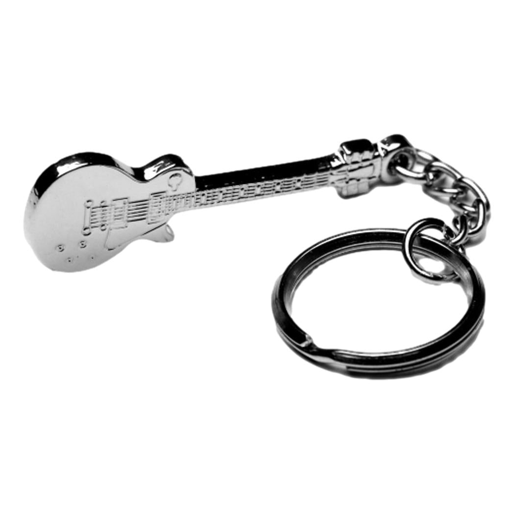 Les Paul Guitar polished silver-plated keyring image 0