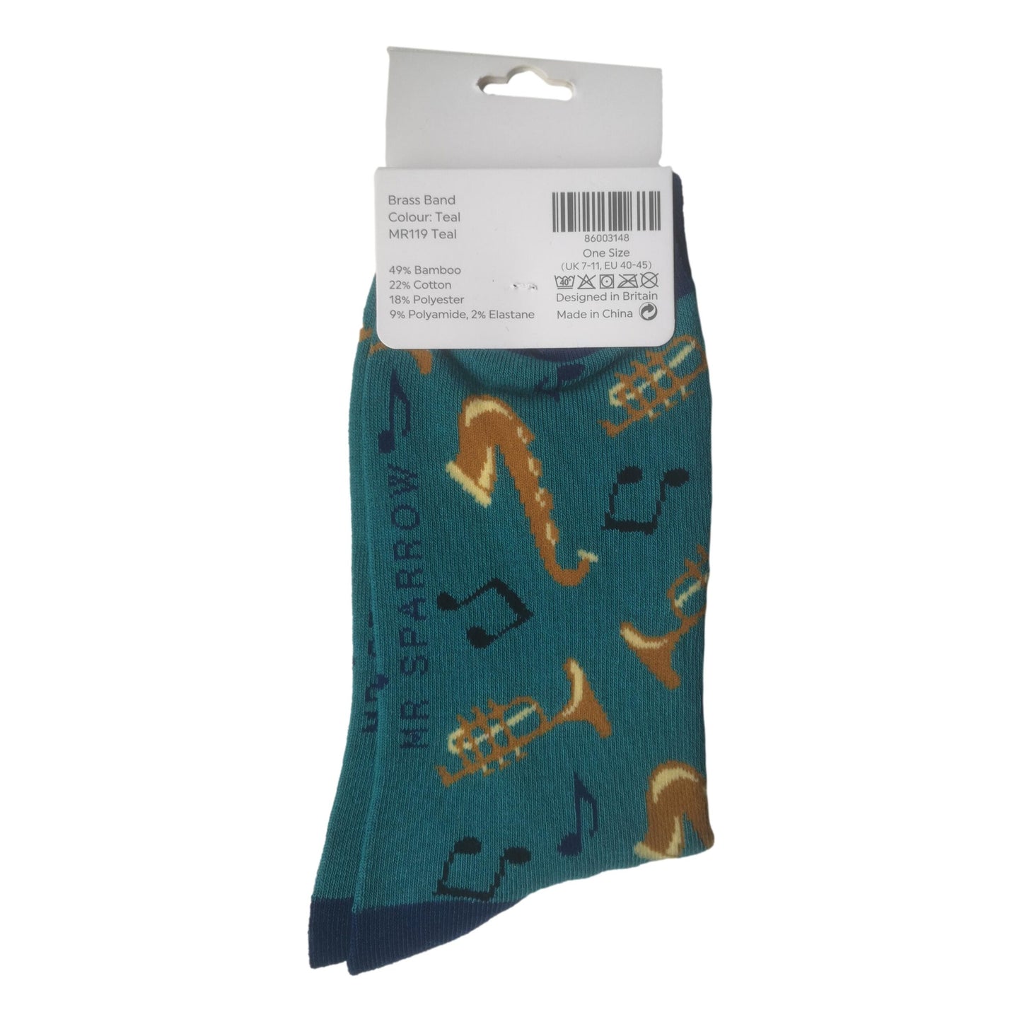 Jazz Instruments and Music Notes on Teal Mens Novelty Ankle Socks Adult One Size image 2