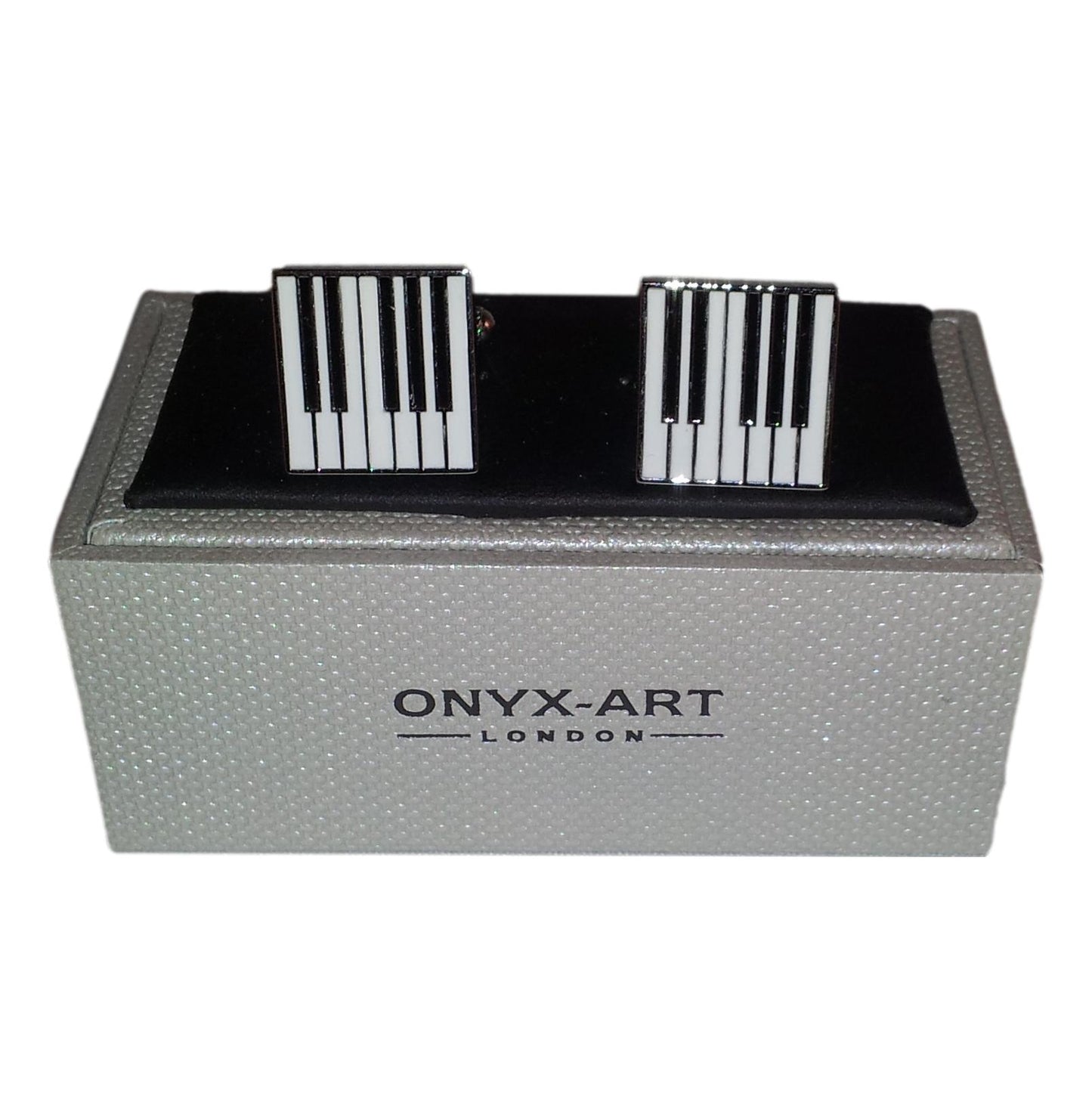 Piano Keyboard Square Silver-plated cufflinks image 1