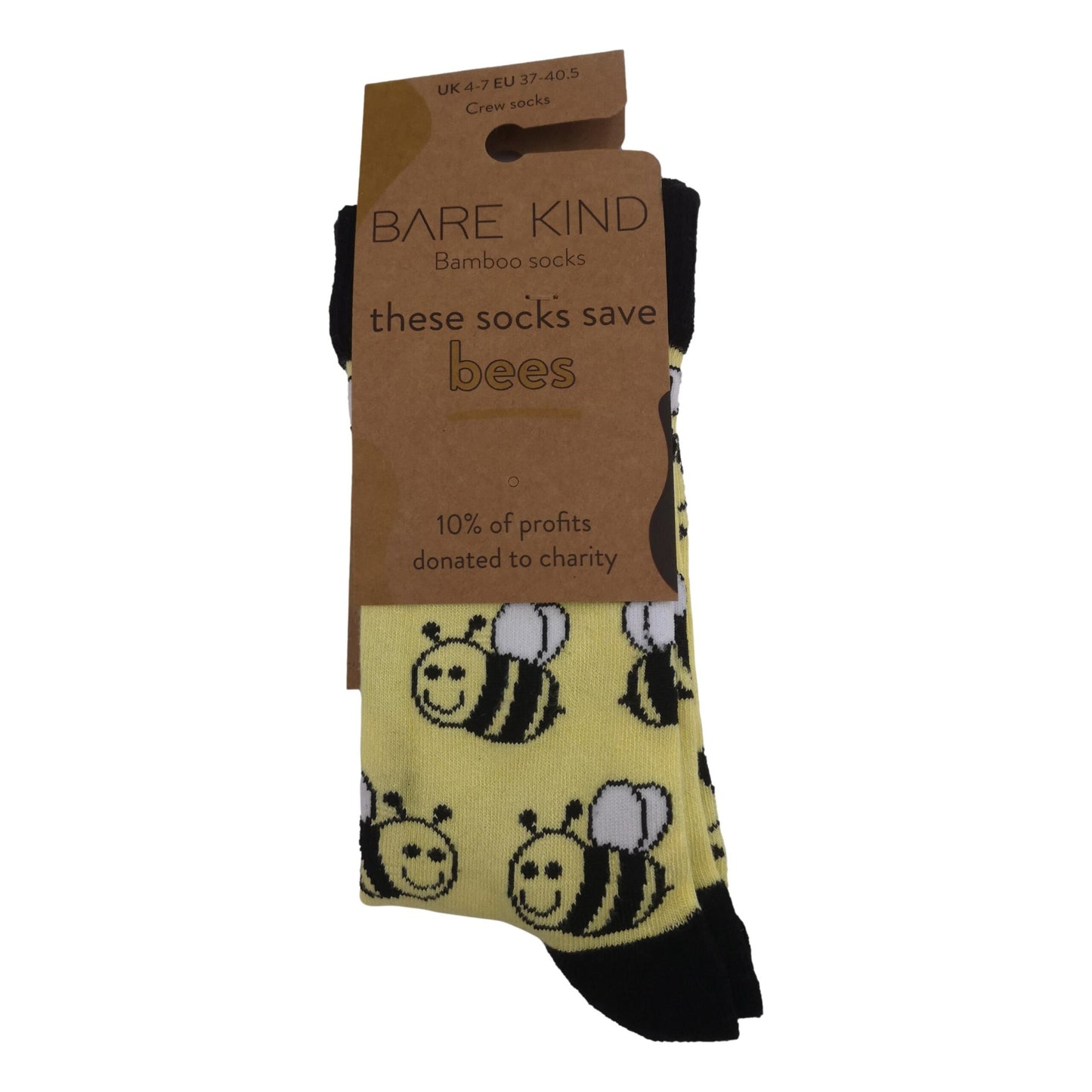 Save The Bees Yellow Unisex Novelty Ankle Socks Adult UK Size 4-7 image 1