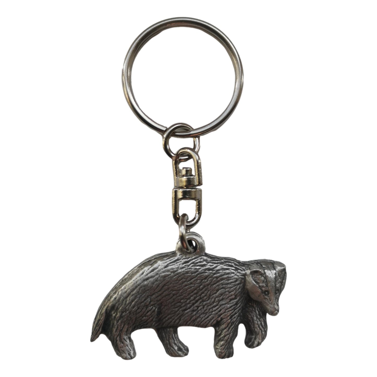 Badger pewter metal keyring image 0