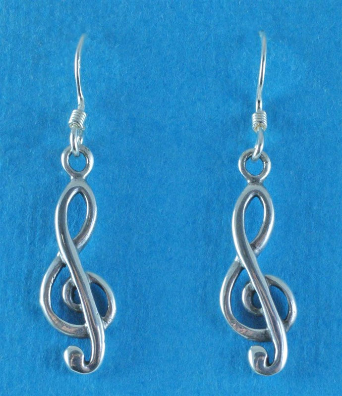 Treble Clef sterling silver earrings image 1
