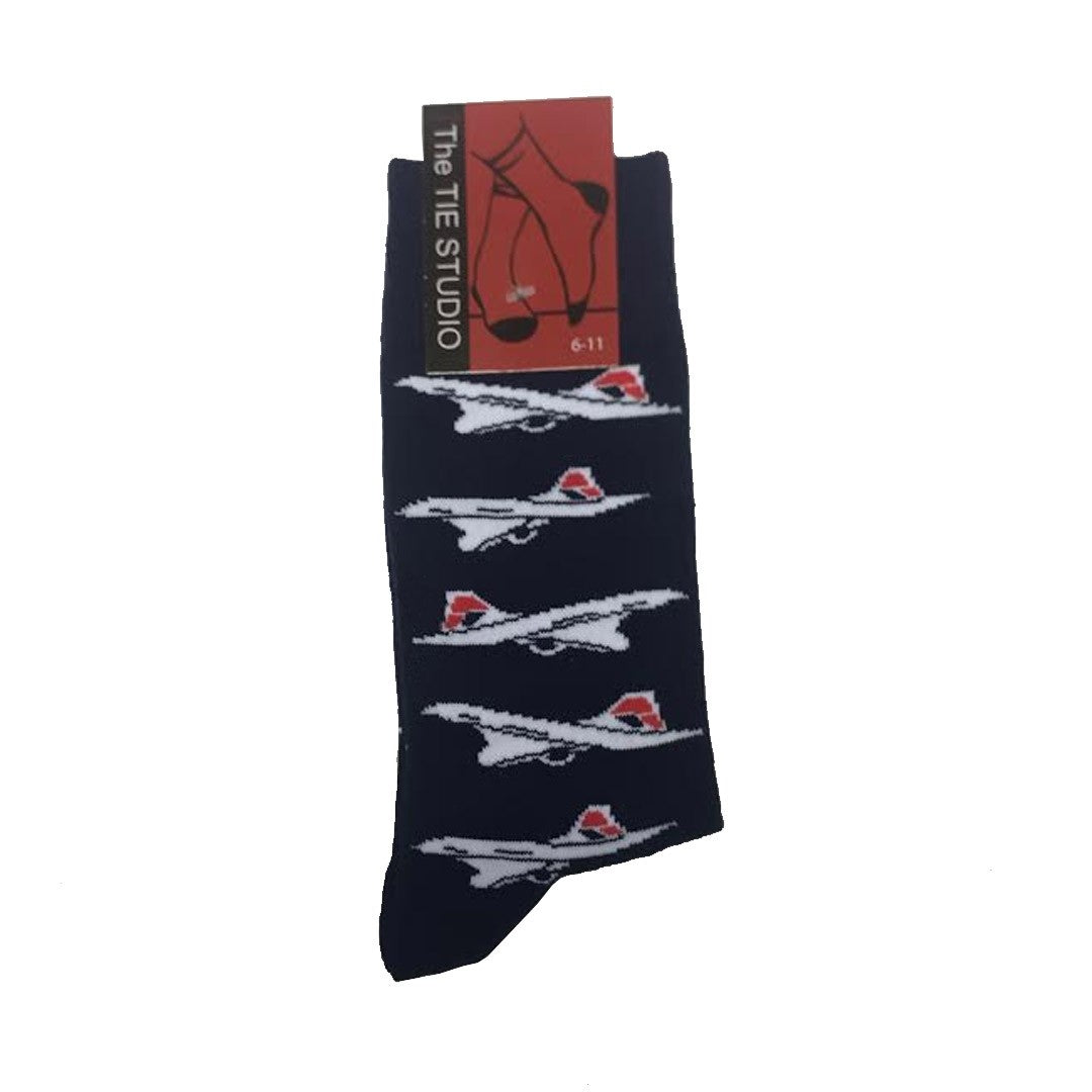 British Airways Tail Concorde Aircraft Unisex Novelty Ankle Socks Size 6-11 image 1