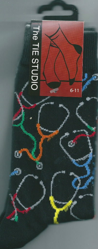 Coloured Stethoscopes Doctor Unisex Socks Size 6-11 image 1