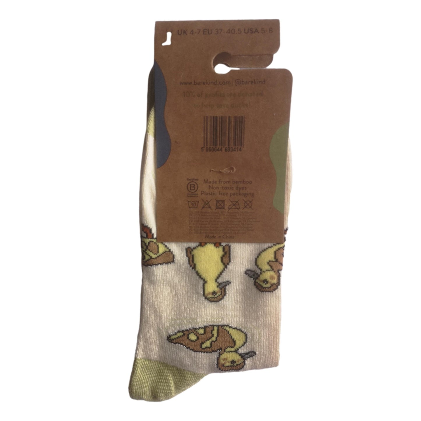 Save The Ducklings Cream Womens Novelty Crew Socks Adult One Size image 2