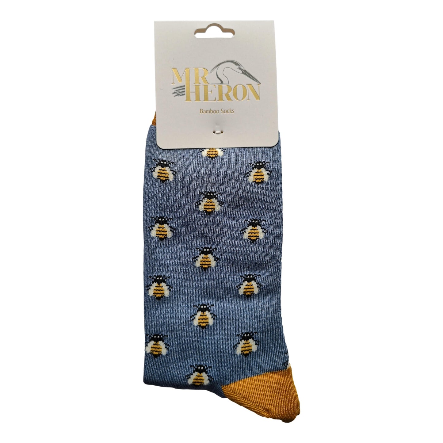Honey Bees on Blue Mens Novelty Ankle Socks Adult One Size image 2