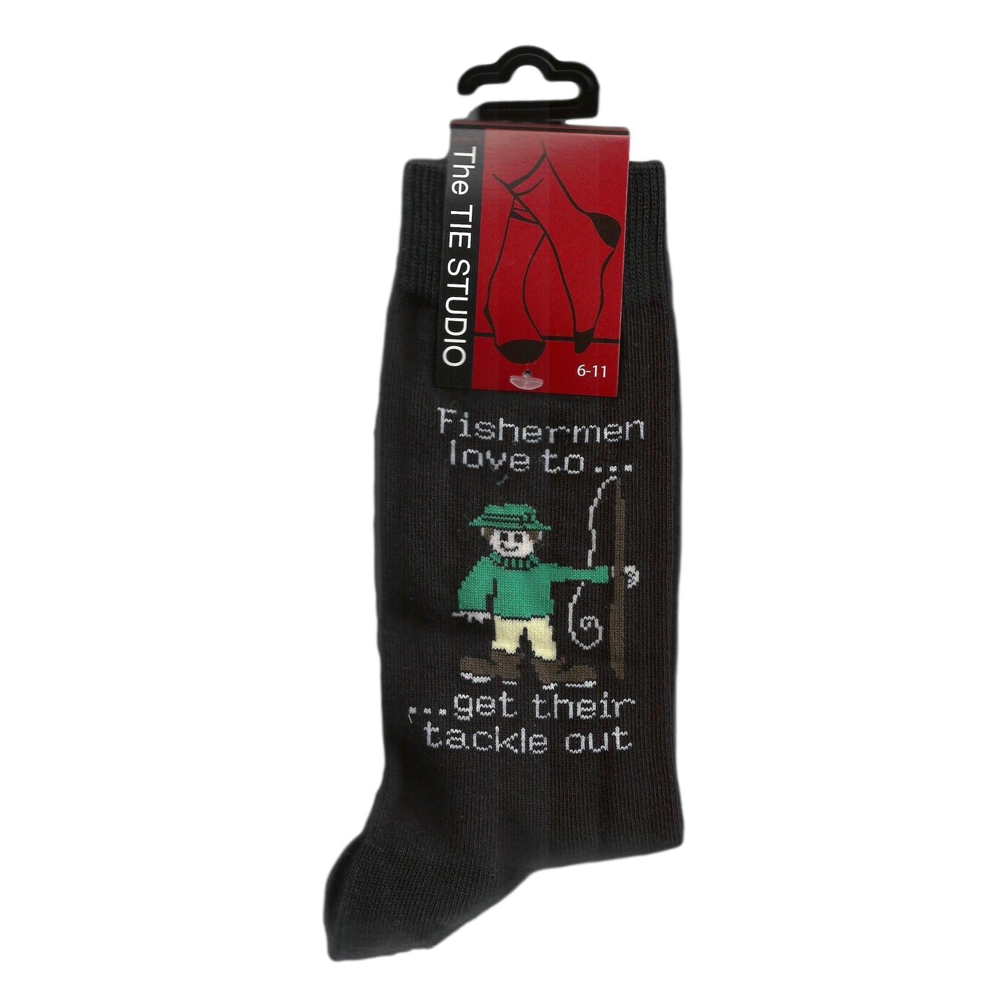 Fishermen Love To Get Their Tackle Out Unisex Novelty Ankle UK Size 6-11 Socks image 0