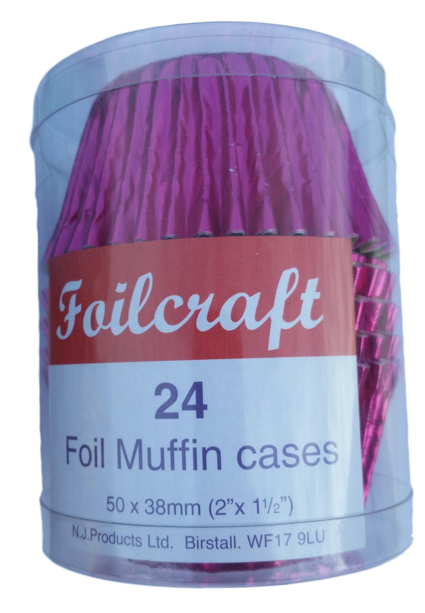 24 Foilcraft Fuschia Pink Foil Muffin Cases image 1