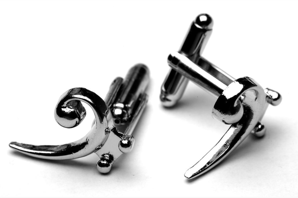Bass Clef Silver-plated cufflinks image 0