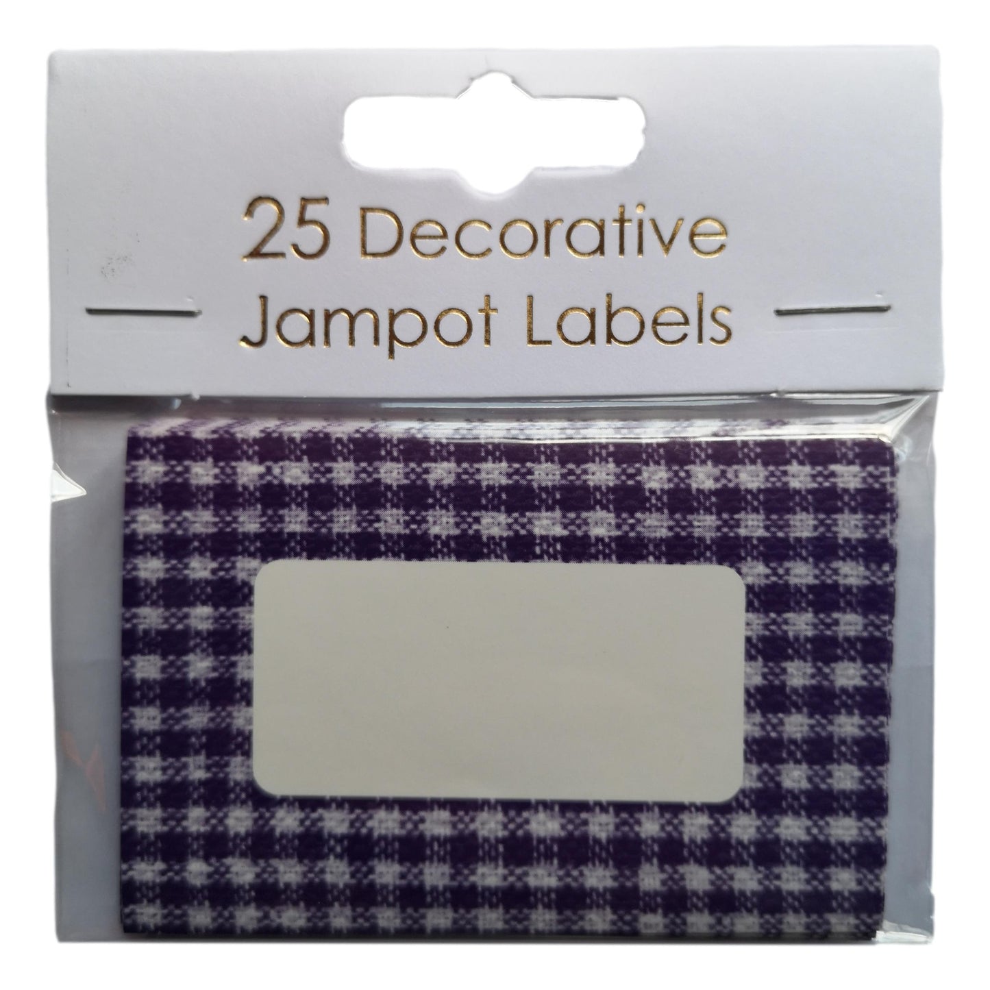 25 Dark Blue Gingham Decorative Self-Adhesive Jam Pot Labels image 0