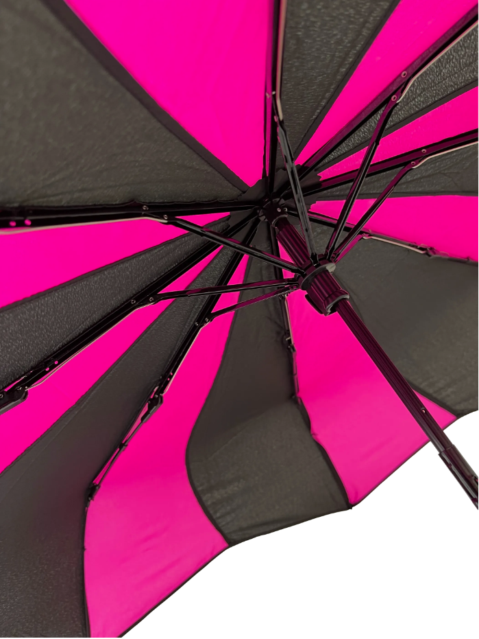 Everyday Swirl Pink/Black Folding Umbrella Lightweight image 5