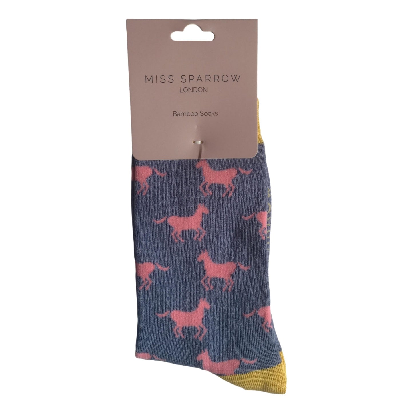 Horses on Denim Blue Womens Novelty Ankle Socks Adult One Size image 1