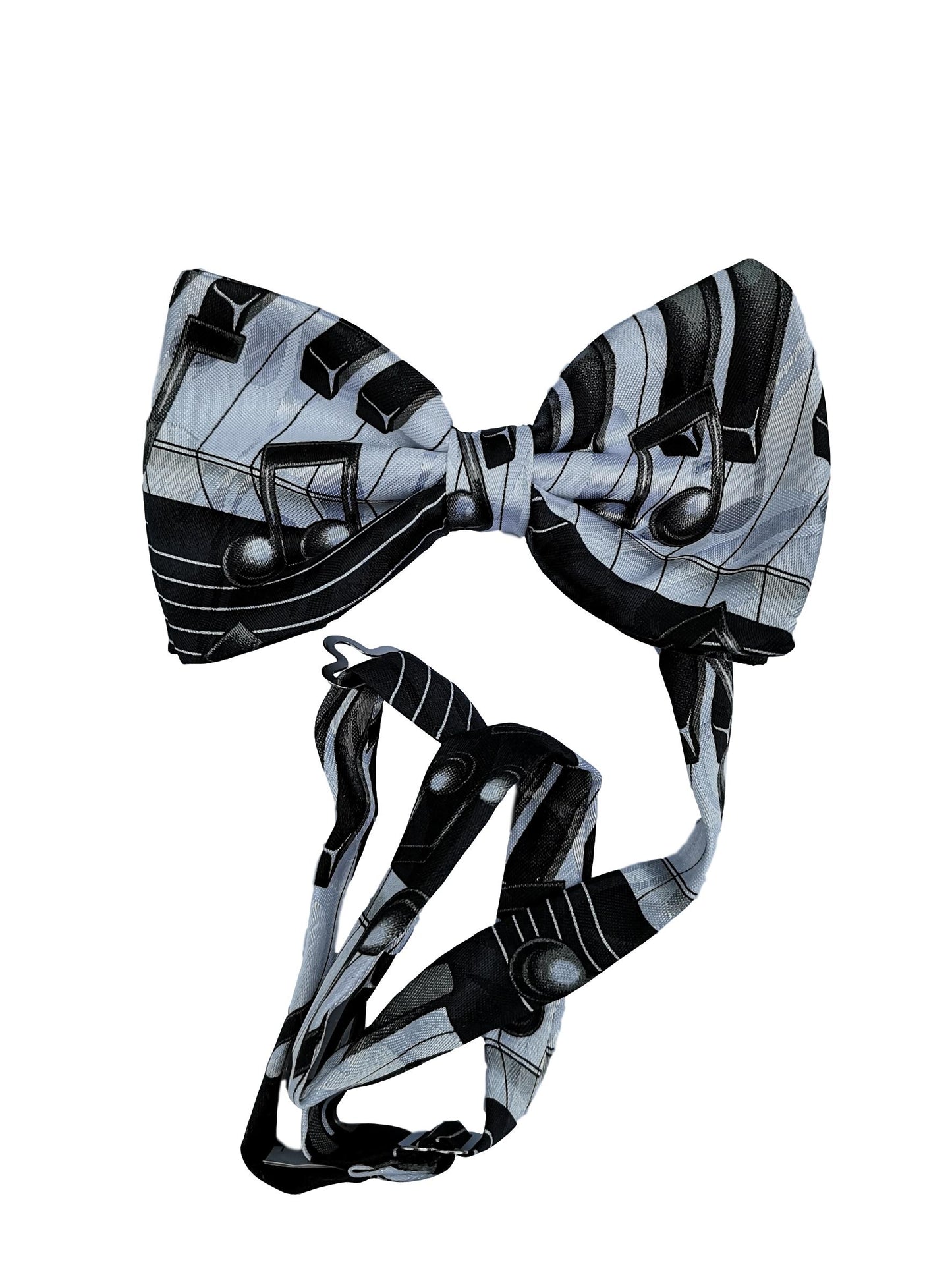 Music Quaver Notes on Piano Keyboard Fancy Polyester Bow Tie image 1