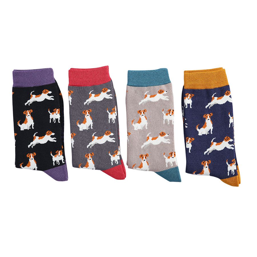 Jack Russell Dog navy Mens Novelty Ankle Socks Adult One Size image 1
