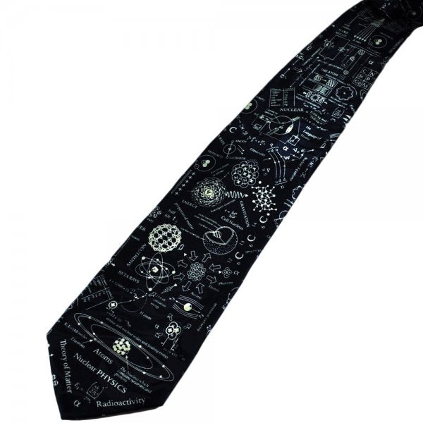 Nuclear Physics Scientist Teacher Student Polyester Tie sleeved with hook-Navy image 3