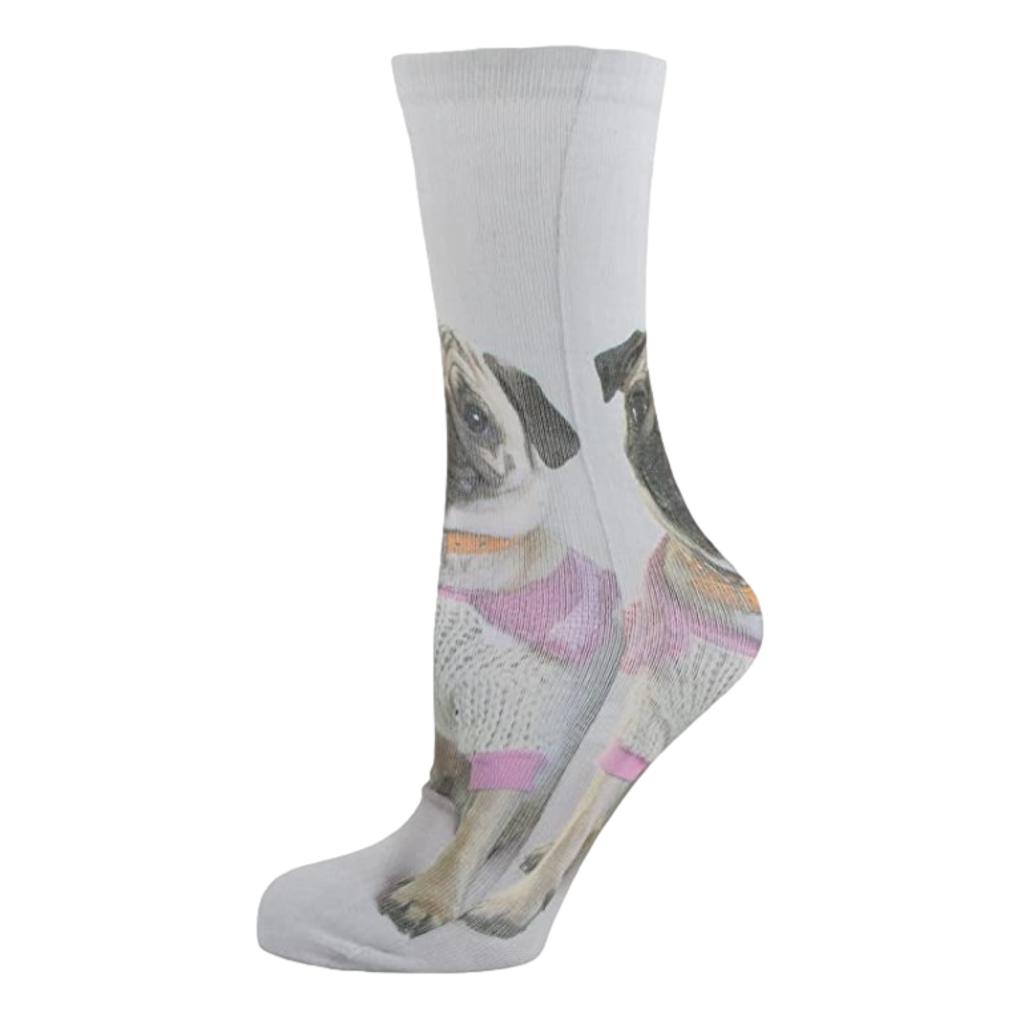 Pug Dog Digital Print Womens Tube Socks Adult One Size image 2