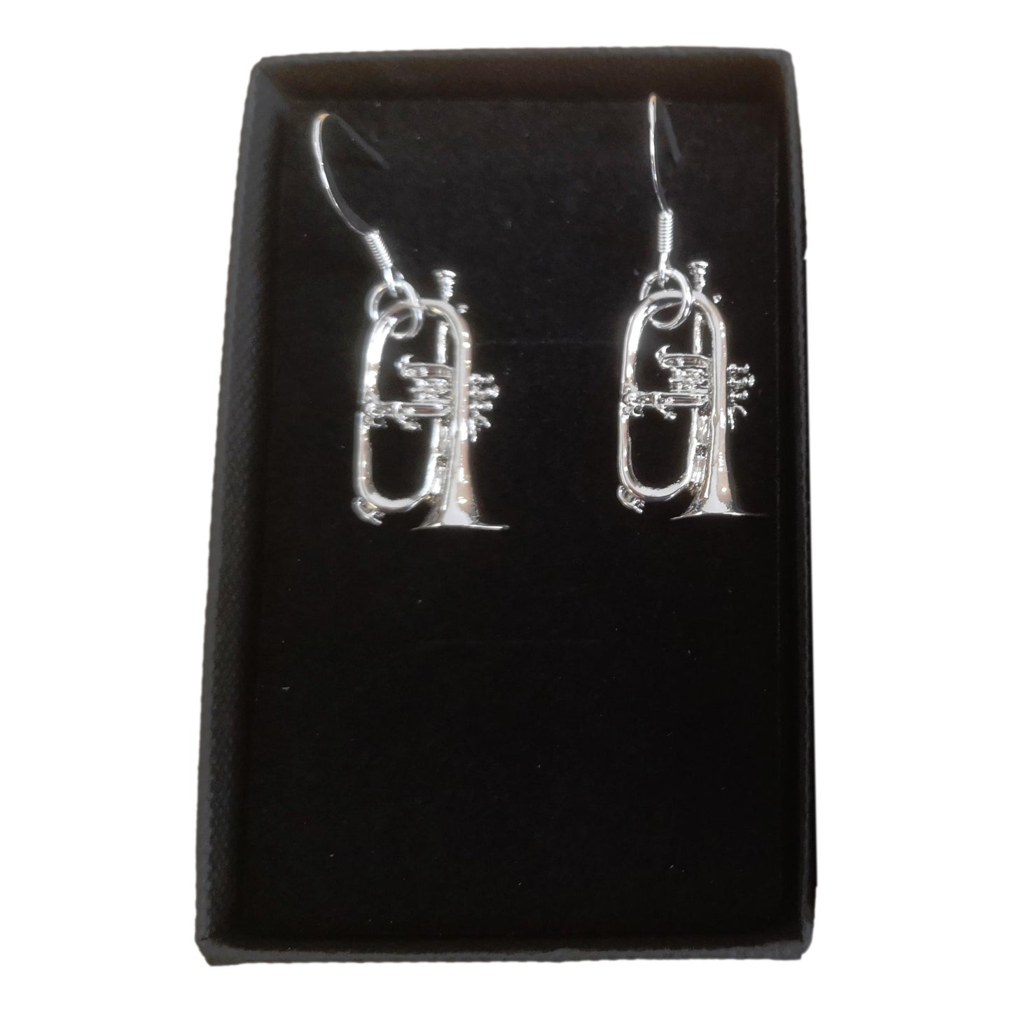 Flugel Horn silver-plated drop hook earrings image 1