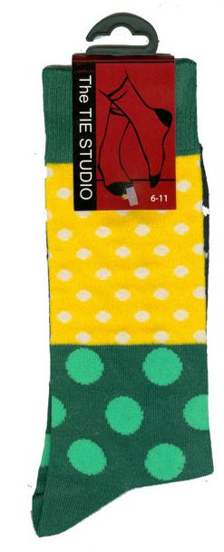 Colour Dots Spots Groovy High Cotton % Unisex Novelty Ankle Socks UK Size 6-11 image 1
