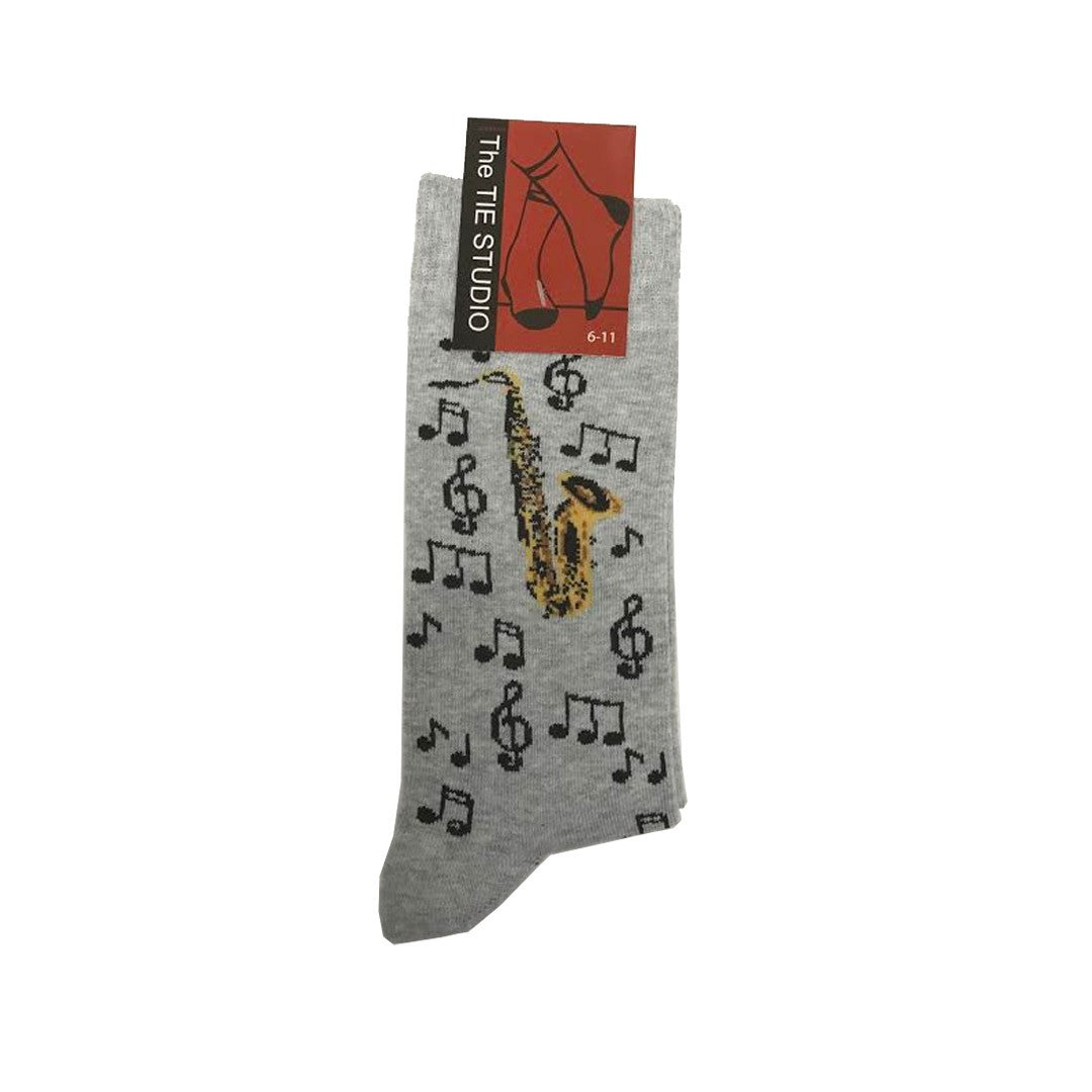 Brass Gold Sax Saxophone Music Band Unisex Novelty Ankle Socks Adult Size 6-11 image 1