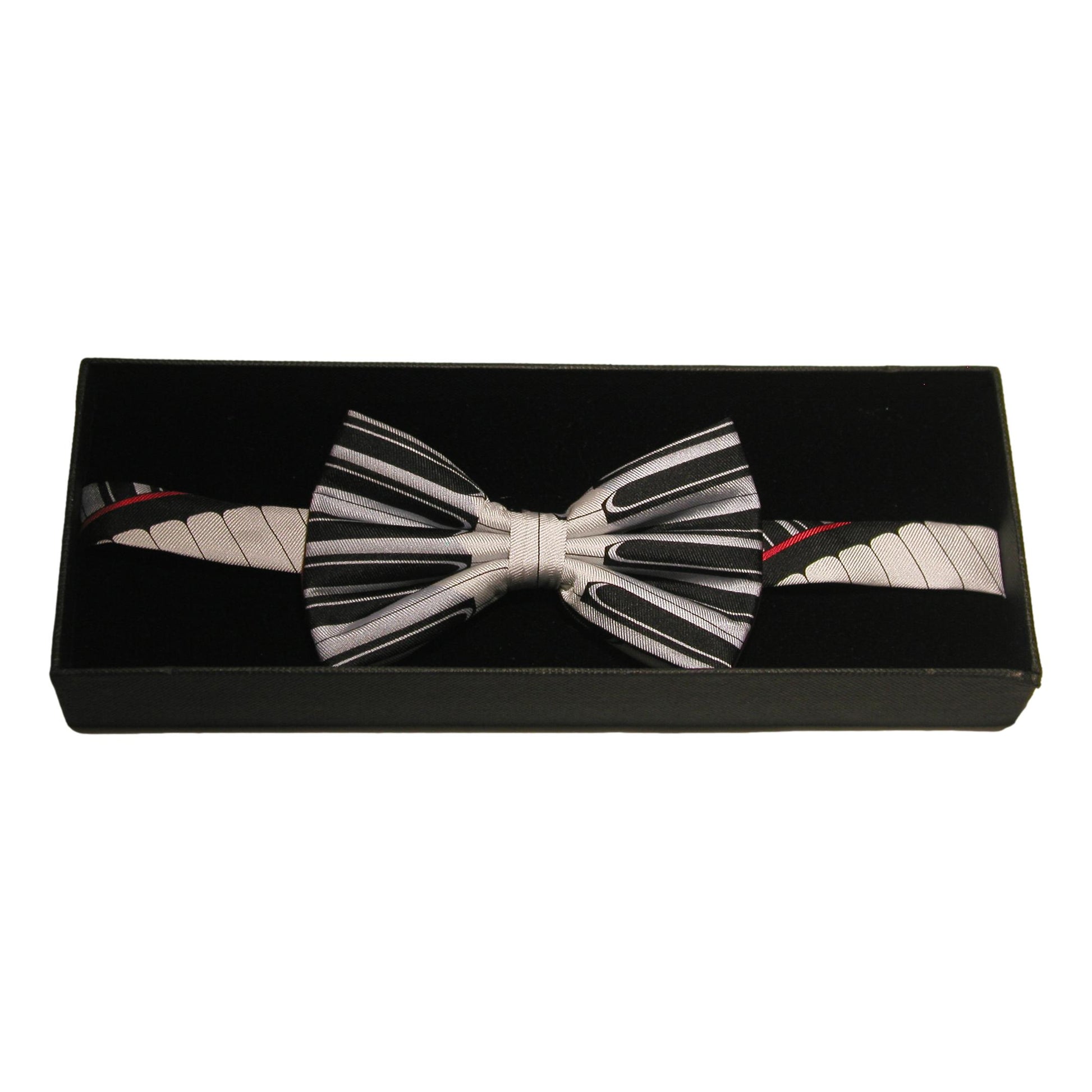 Music Keyboard Red Stripe Fancy Silk Bow Tie image 2