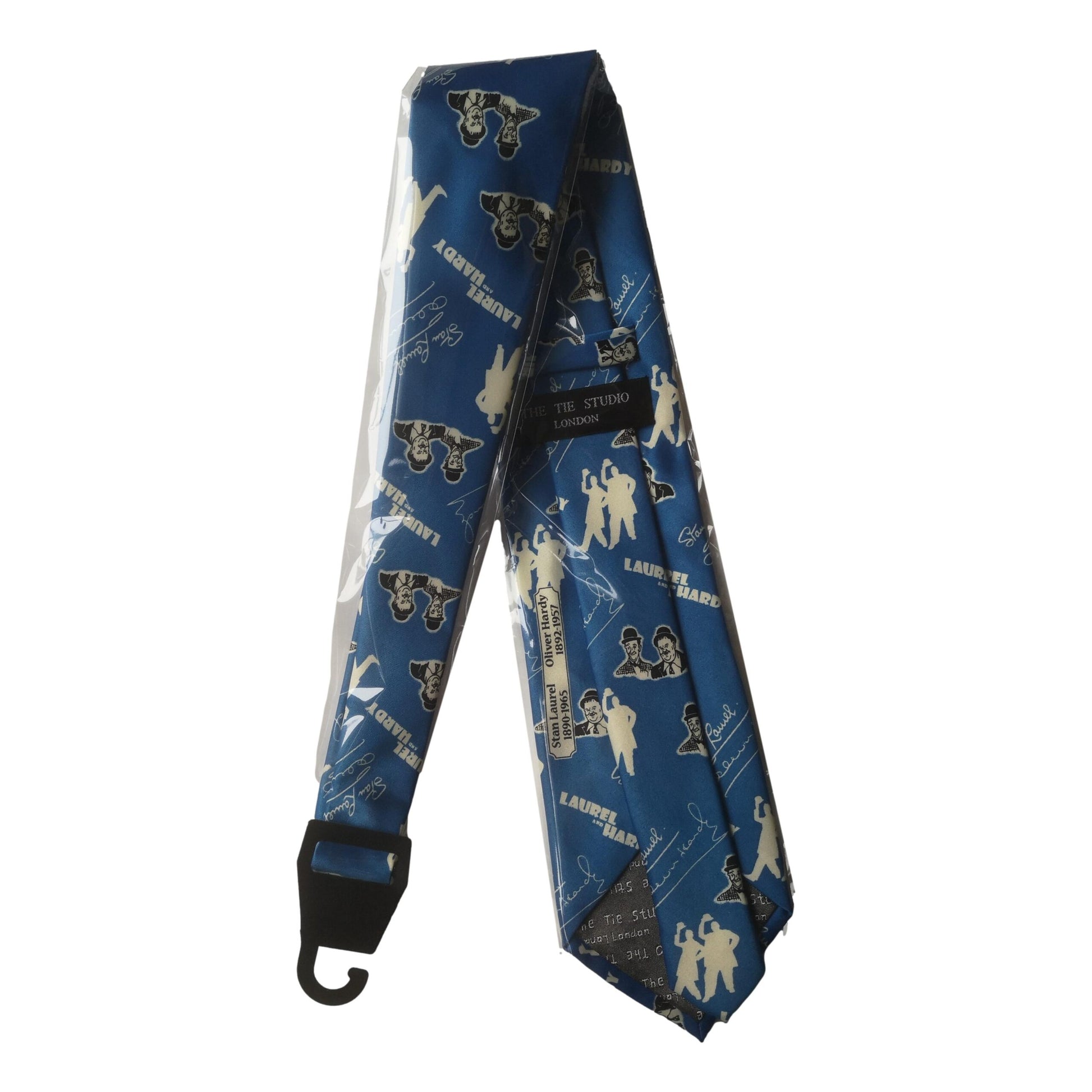 Laurel and Hardy Dancing Sleeved Light Blue 100% Polyester Classic Tie image 1