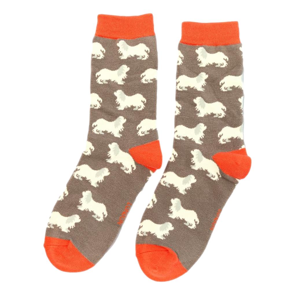 Spaniels on Grey Ladies Novelty Ankle Socks Adult One Size image 0