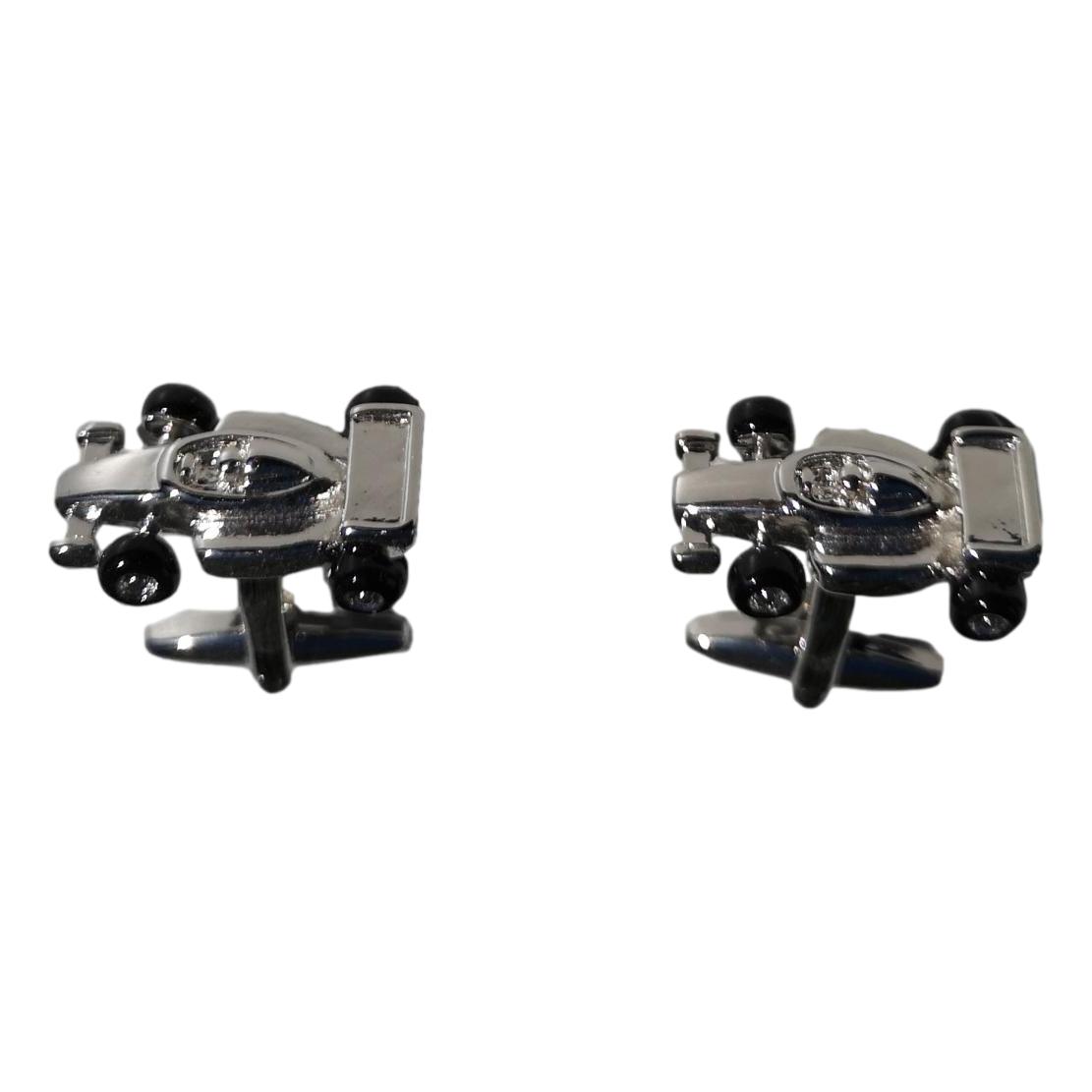 Formula Racing Car Motor Sport silver-plated torpedo cufflinks padded gift box image 0