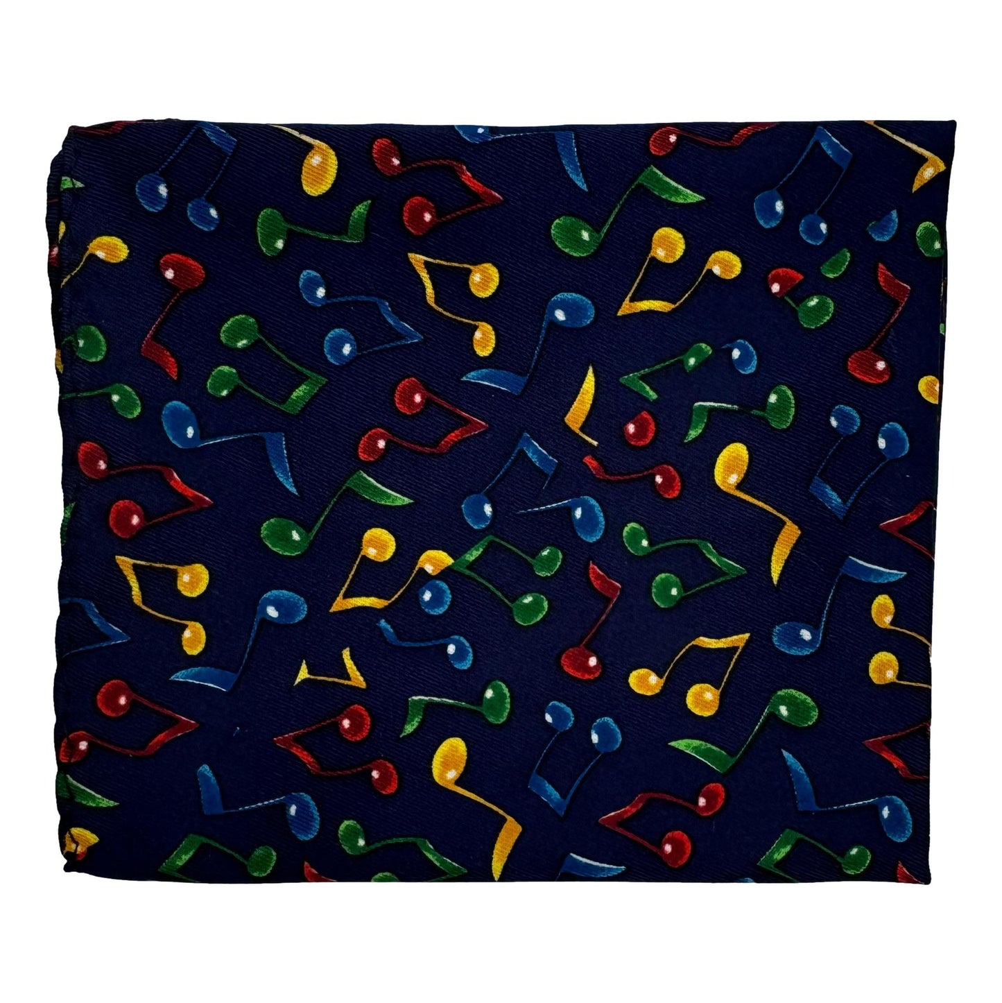 Quaver Music Notes 100% Polyester Navy Pocket Handkerchief image 1