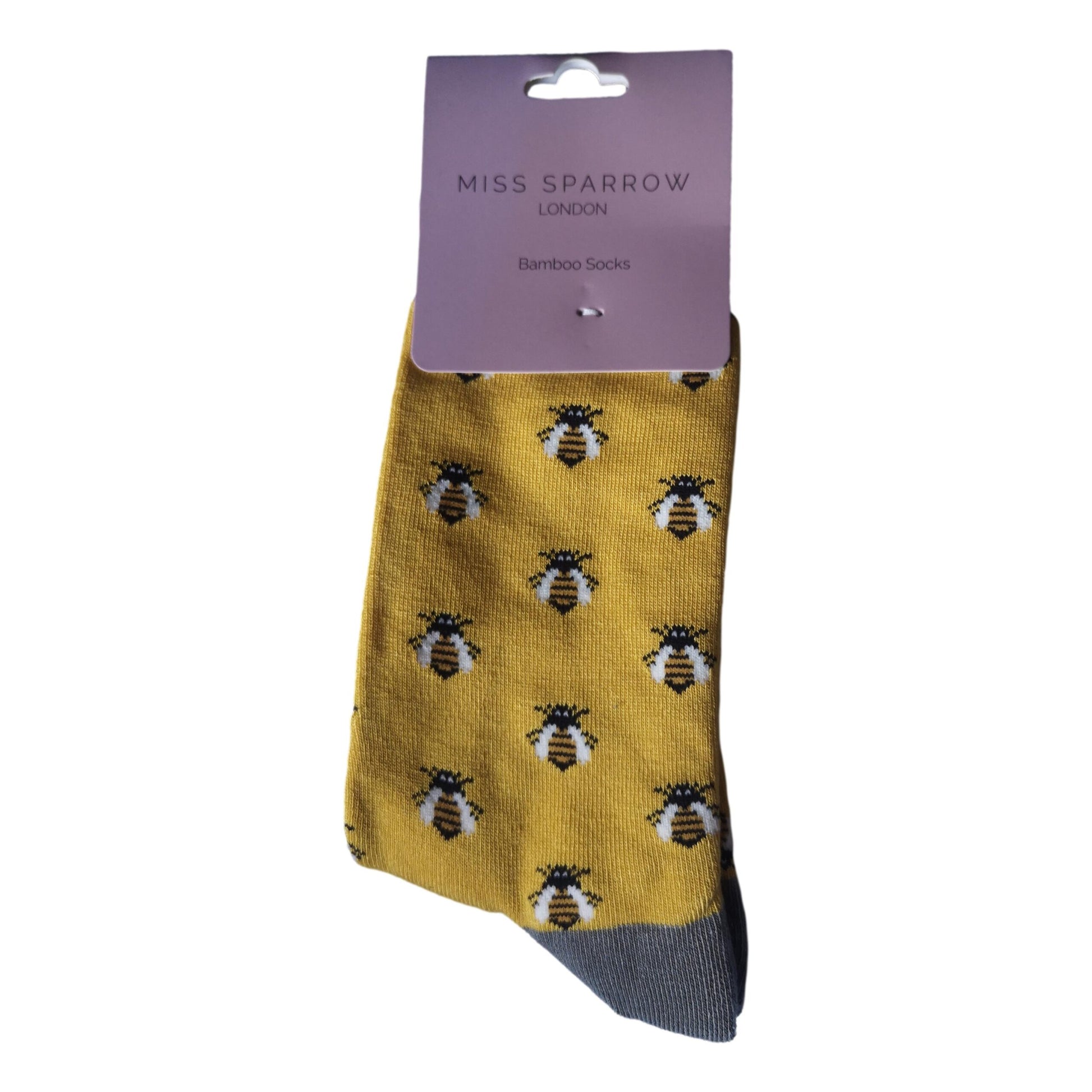 Honey Bees on Yellow Ladies Novelty Ankle Socks Adult One Size image 1