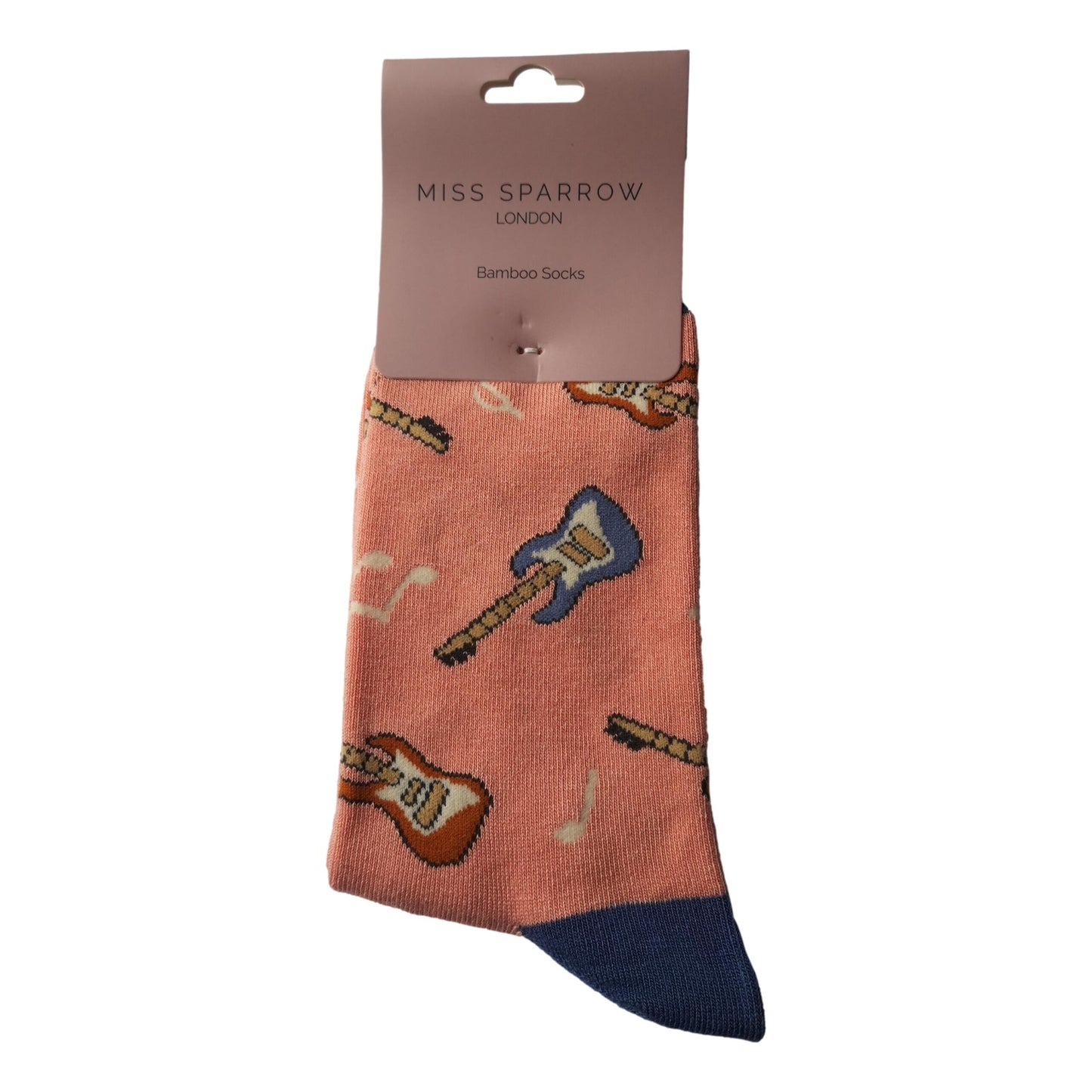 Electric Guitars on Dusky Pink Womens Novelty Ankle Socks Adult One Size image 1