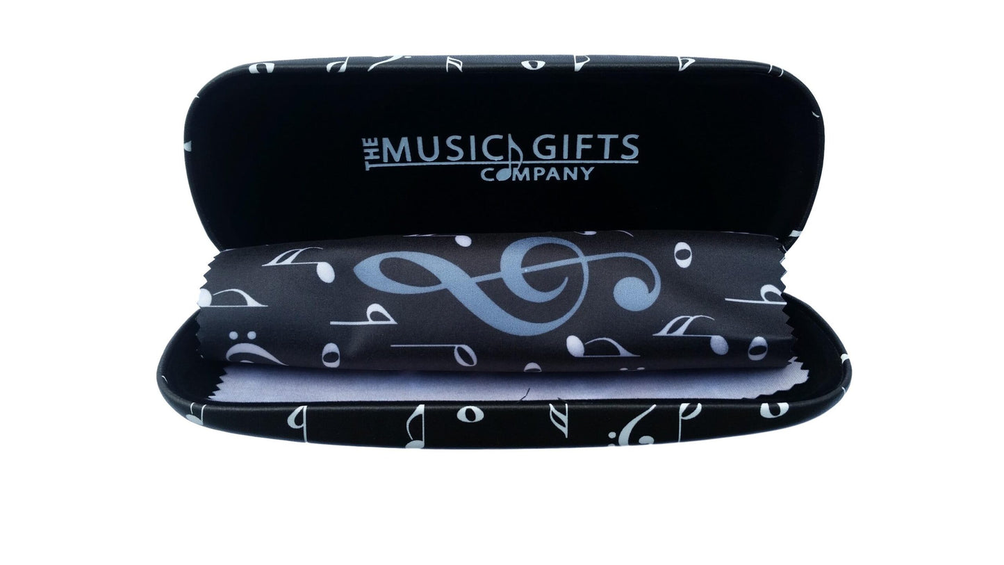 Music Notation Black Flock-lined Glasses Case image 1