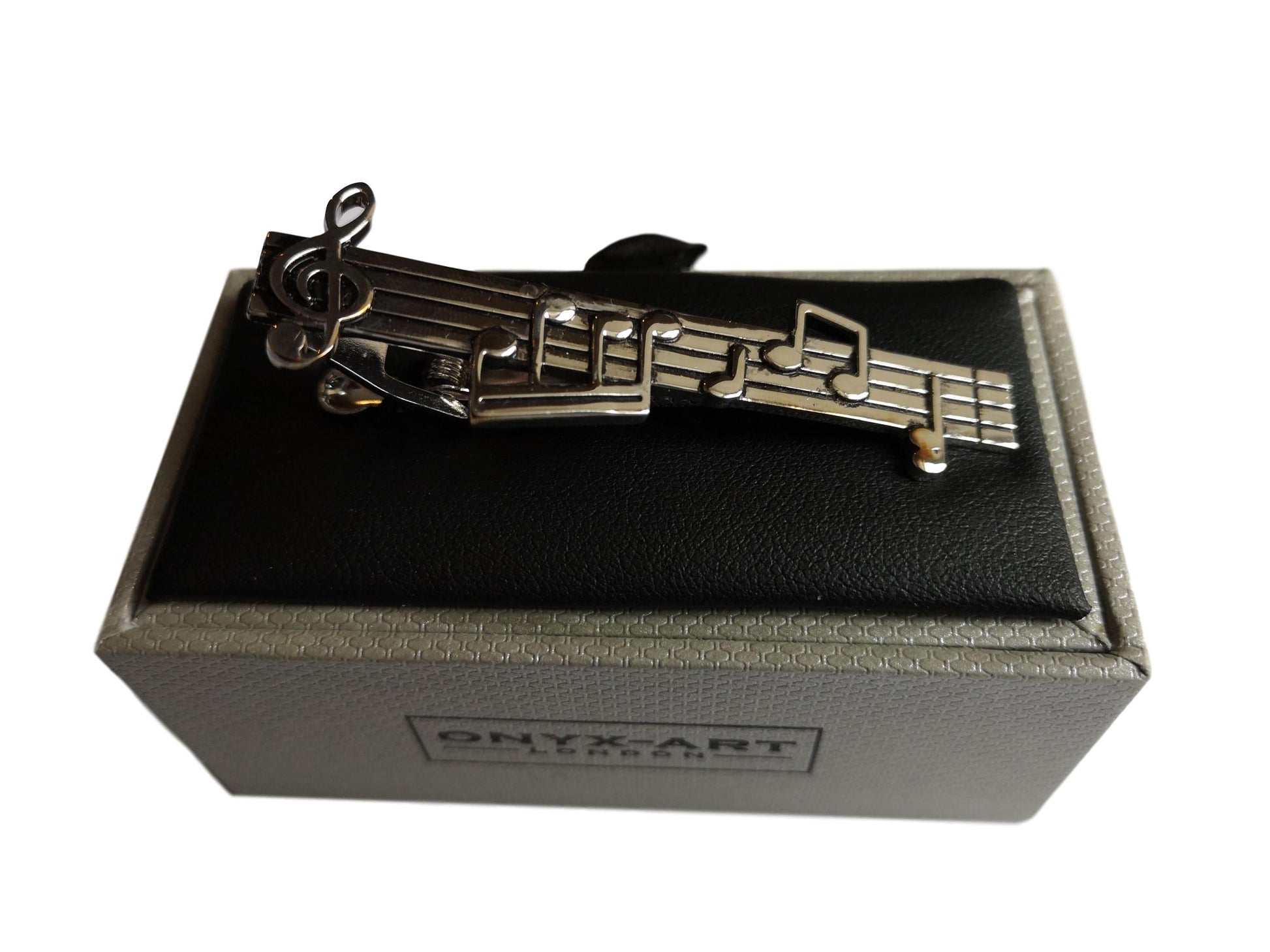 Music Stave Silver-plated Tie Bar/Clip/Slide image 1