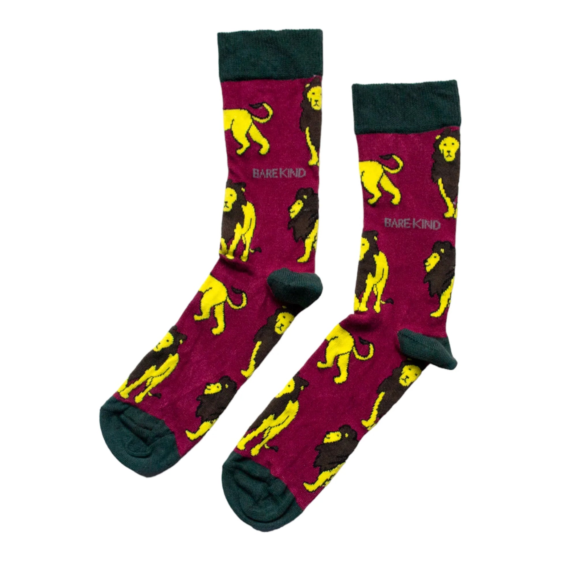 Save The Lions Burgundy Womens Novelty Ankle Socks Adult One Size image 0