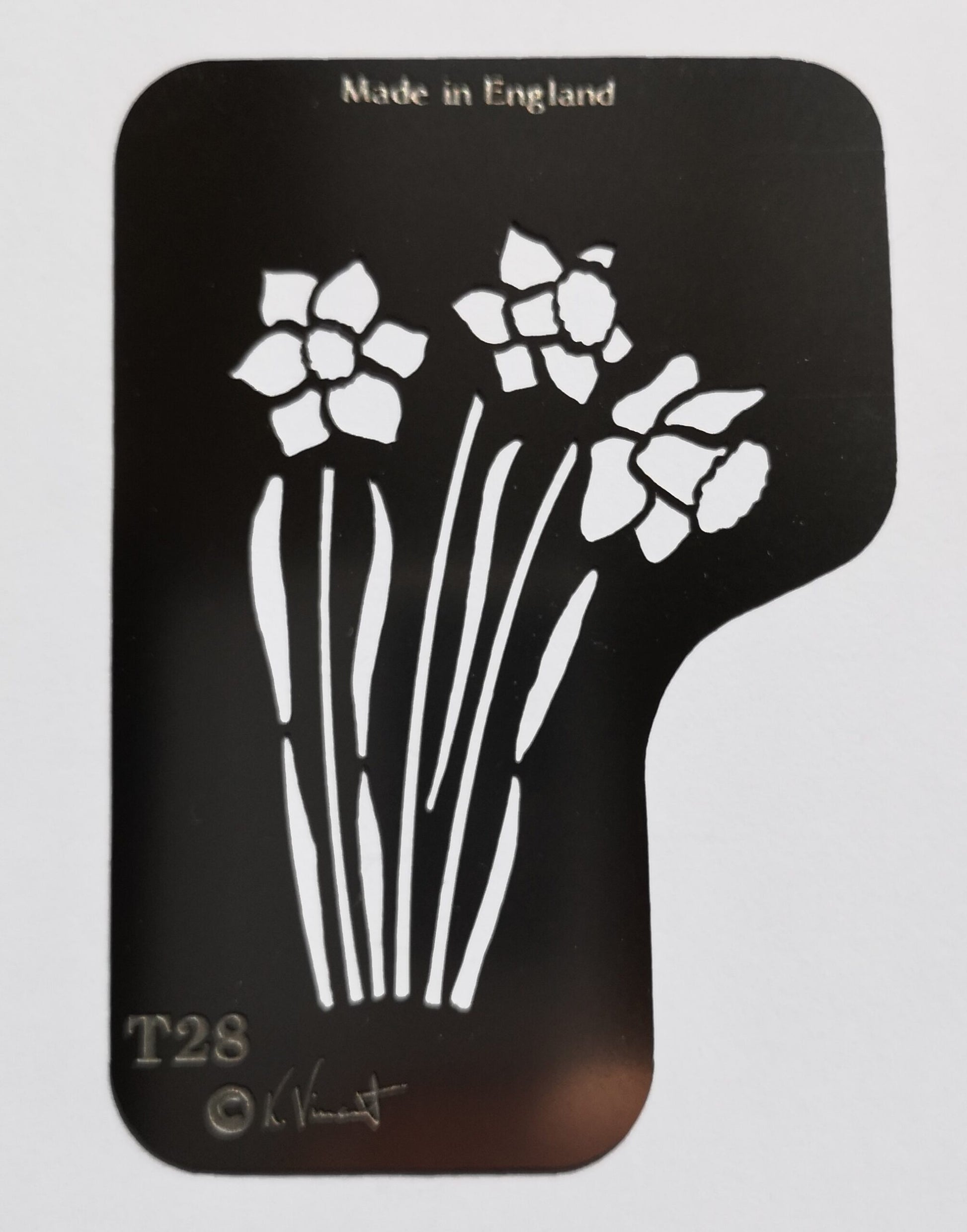 Stainless steel T28 Daffodils cake decorating / card making stencil image 0
