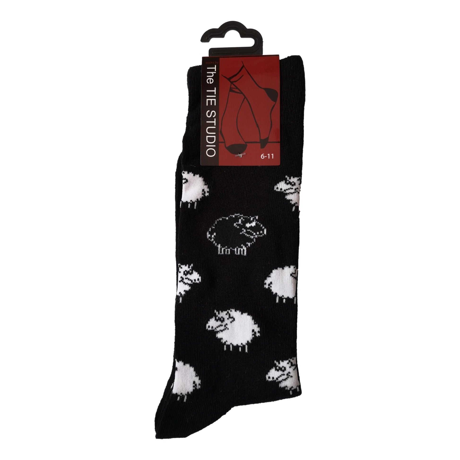 Black Sheep of the Flock on black Unisex Novelty Ankle Socks Adult Size 6-11 image 0
