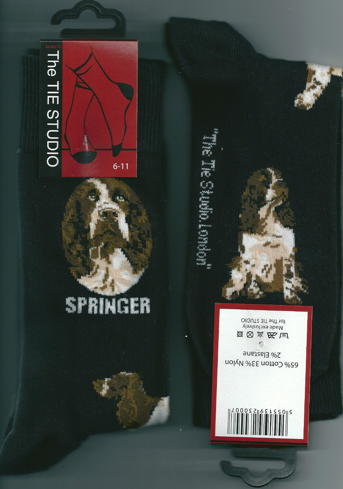 Springer Spaniel Dog Unisex Novelty Ankle Socks Size 6-11 image 0