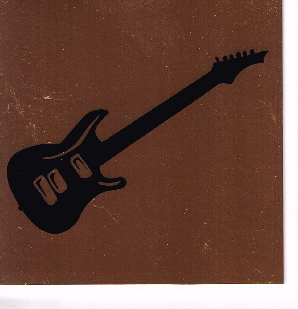 Electric Guitar Square Copper Music mini greetings card image 0