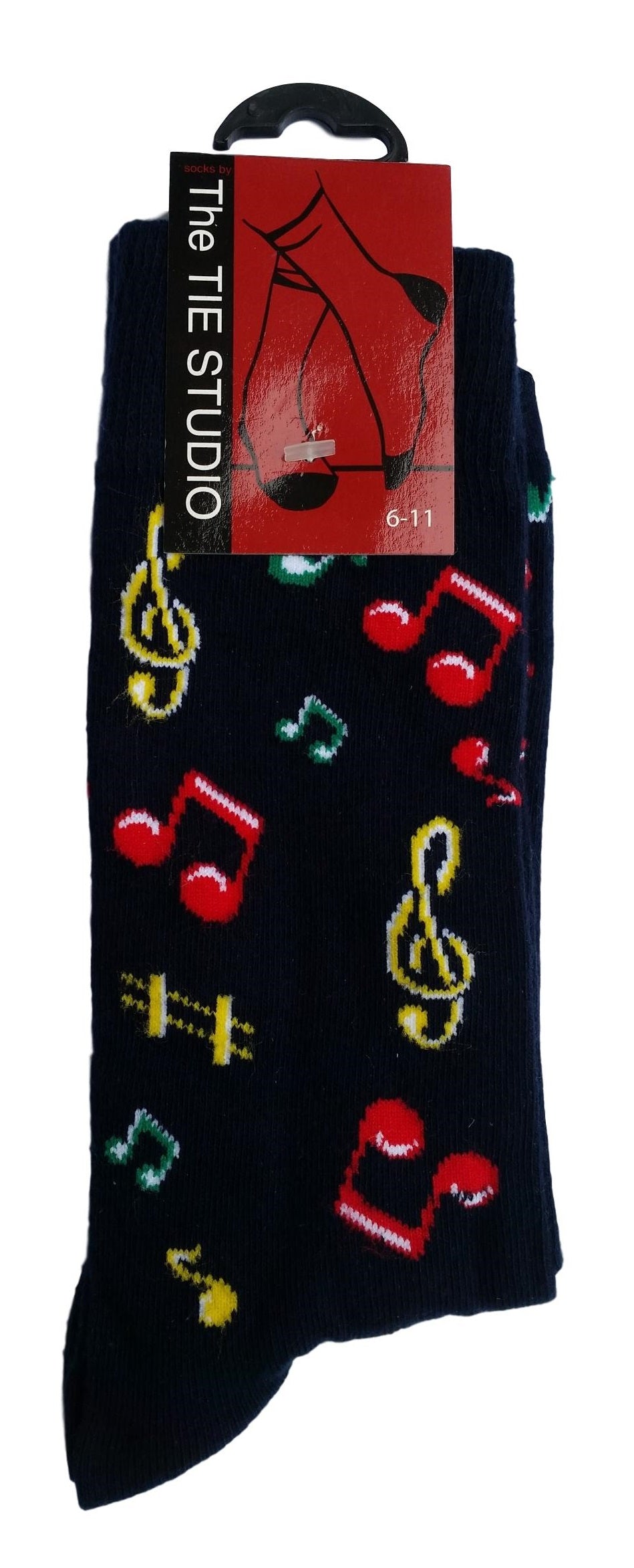 Music Clefs, Notes and Sharps Unisex Novelty Ankle Socks Adult Size 6-11 image 0