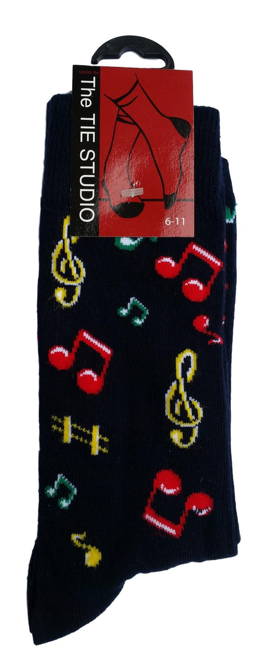 Music Clefs, Notes and Sharps Unisex Novelty Ankle Socks Adult Size 6-11 image 0