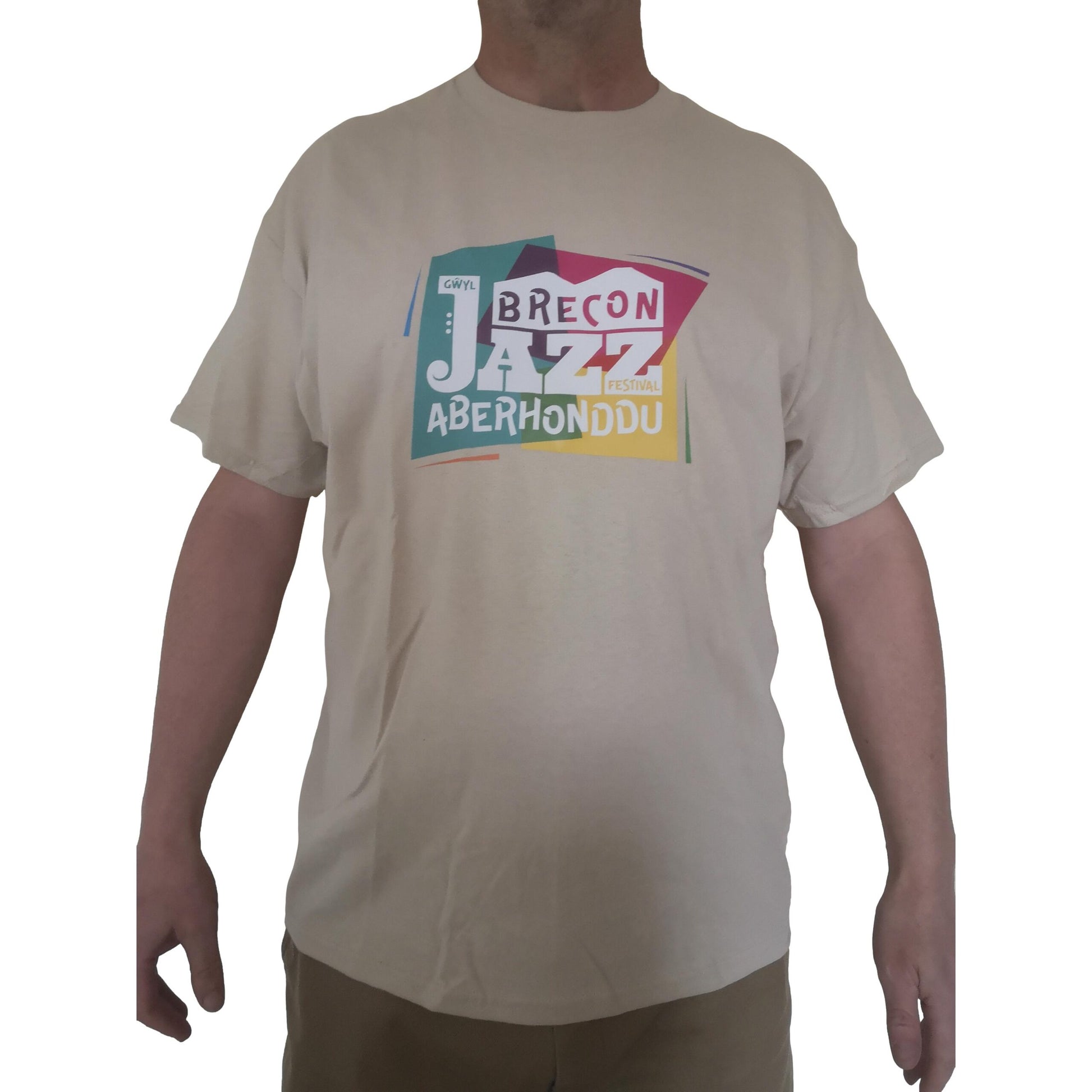 Brecon Jazz Festival Large Logo Sand T-Shirt - various sizes image 1