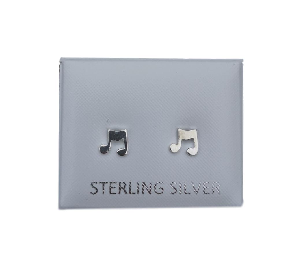 Quavers music notes sterling silver earstuds - pair image 1