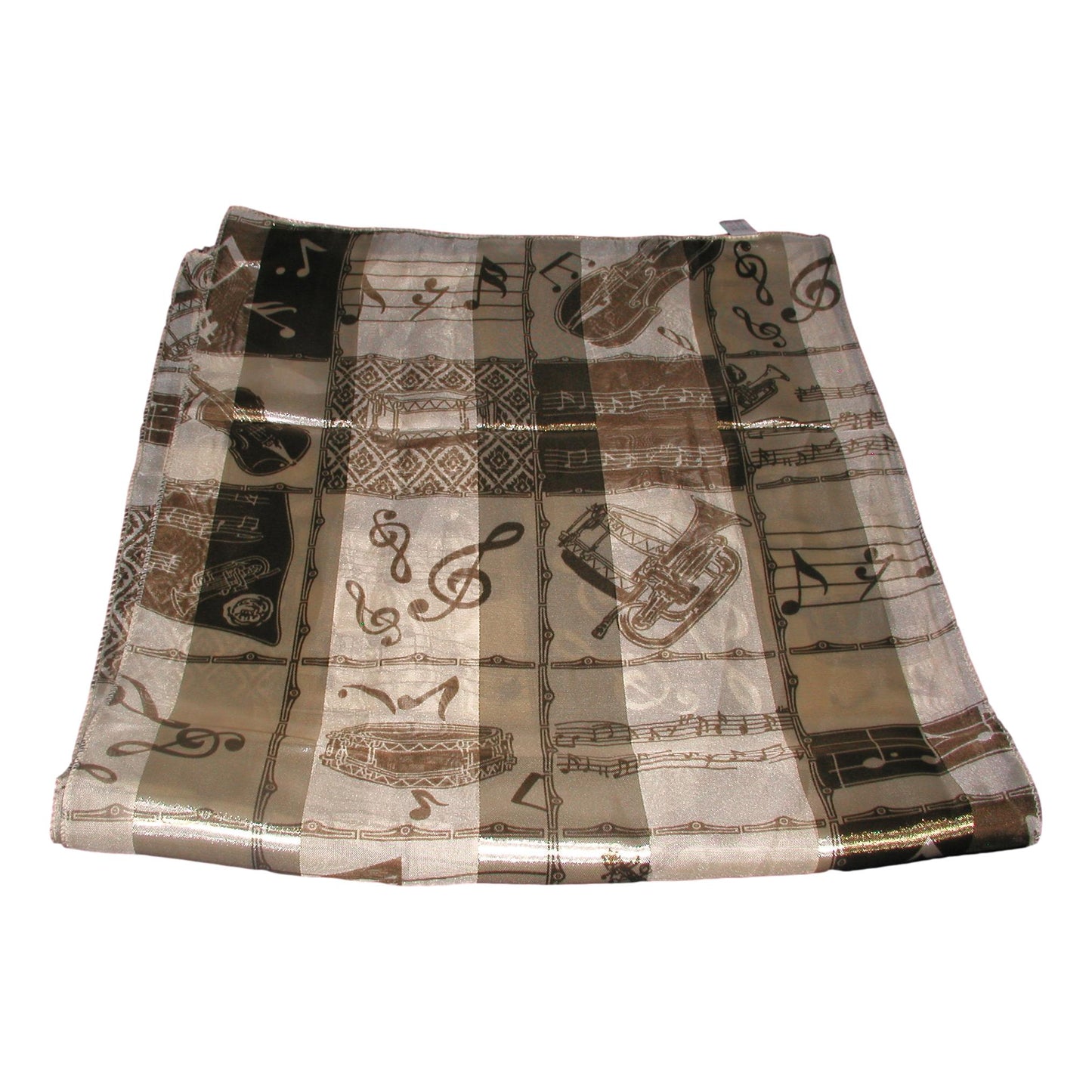 Gold Music Notation and Instruments Satin stripe Scarf image 0