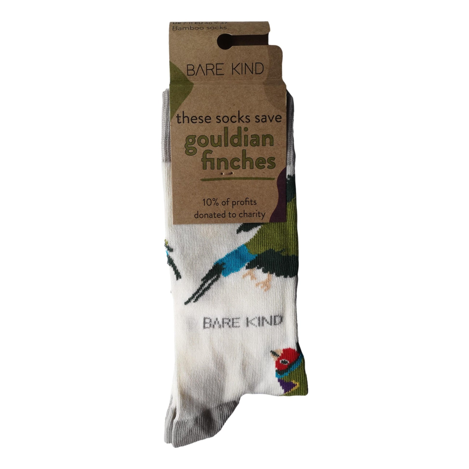 Save The Gouldian Finches White Unisex Novelty Ankle Socks Adult UK Size 7-11 image 1