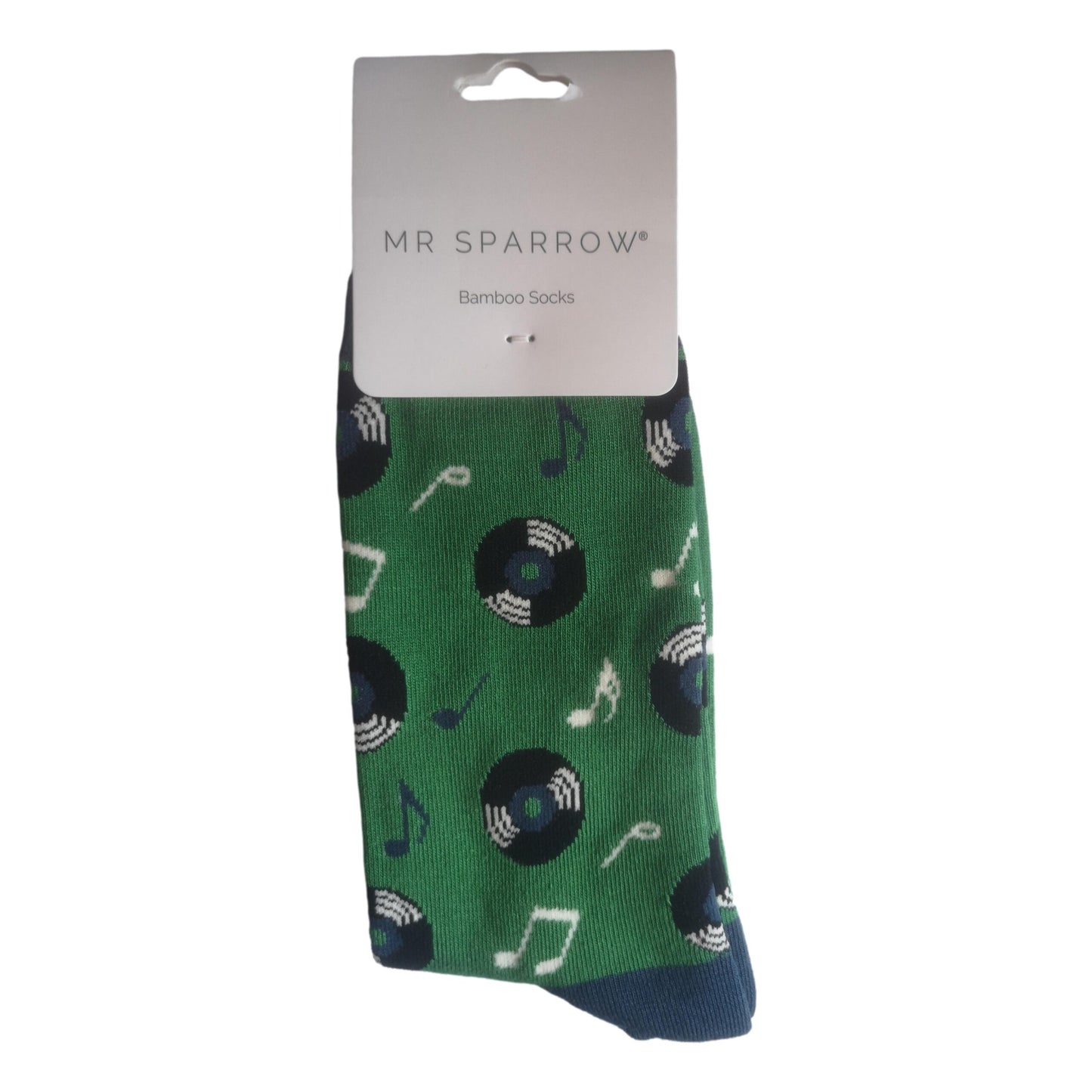 Vinyl Records on Green Mens Novelty Ankle Socks Adult One Size image 2