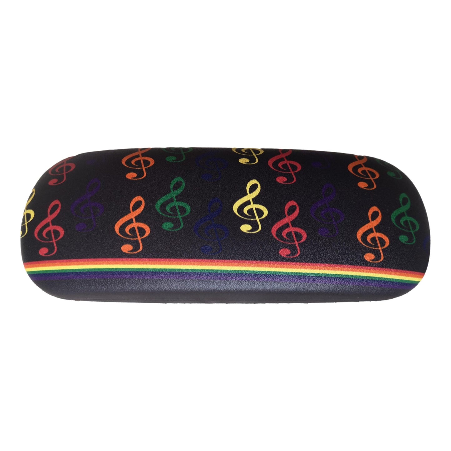 Coloured Treble Clefs LBGTQ+ Music Black Flock-lined Glasses Case image 0