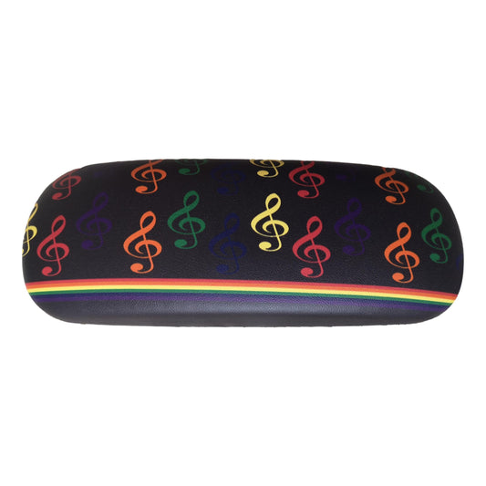 Coloured Treble Clefs LBGTQ+ Music Black Flock-lined Glasses Case image 0