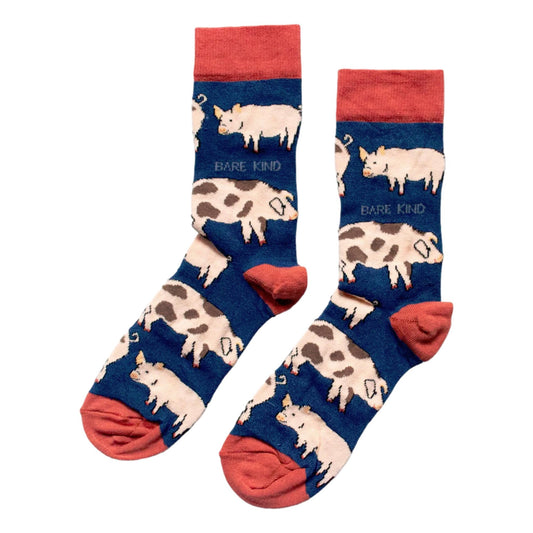 Save The Pigs Black Womens Novelty Ankle Socks Adult One Size image 0