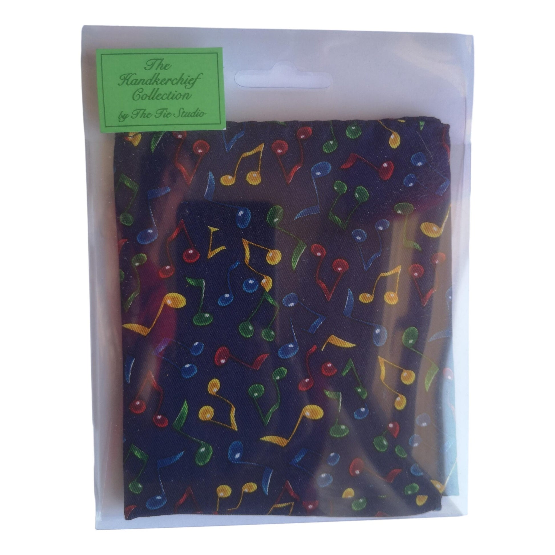 Quaver Music Notes 100% Polyester Navy Pocket Handkerchief image 2