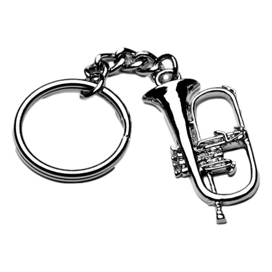 Flugel Horn polished silver-plated keyring image 0